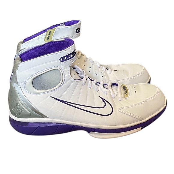 2009‎ NIKE AIR ZOOM HUARACHE 2K4 KOBE BRYANT WHITE PURPLE SILVER MEN\'S SIZE 10.5 main image 8